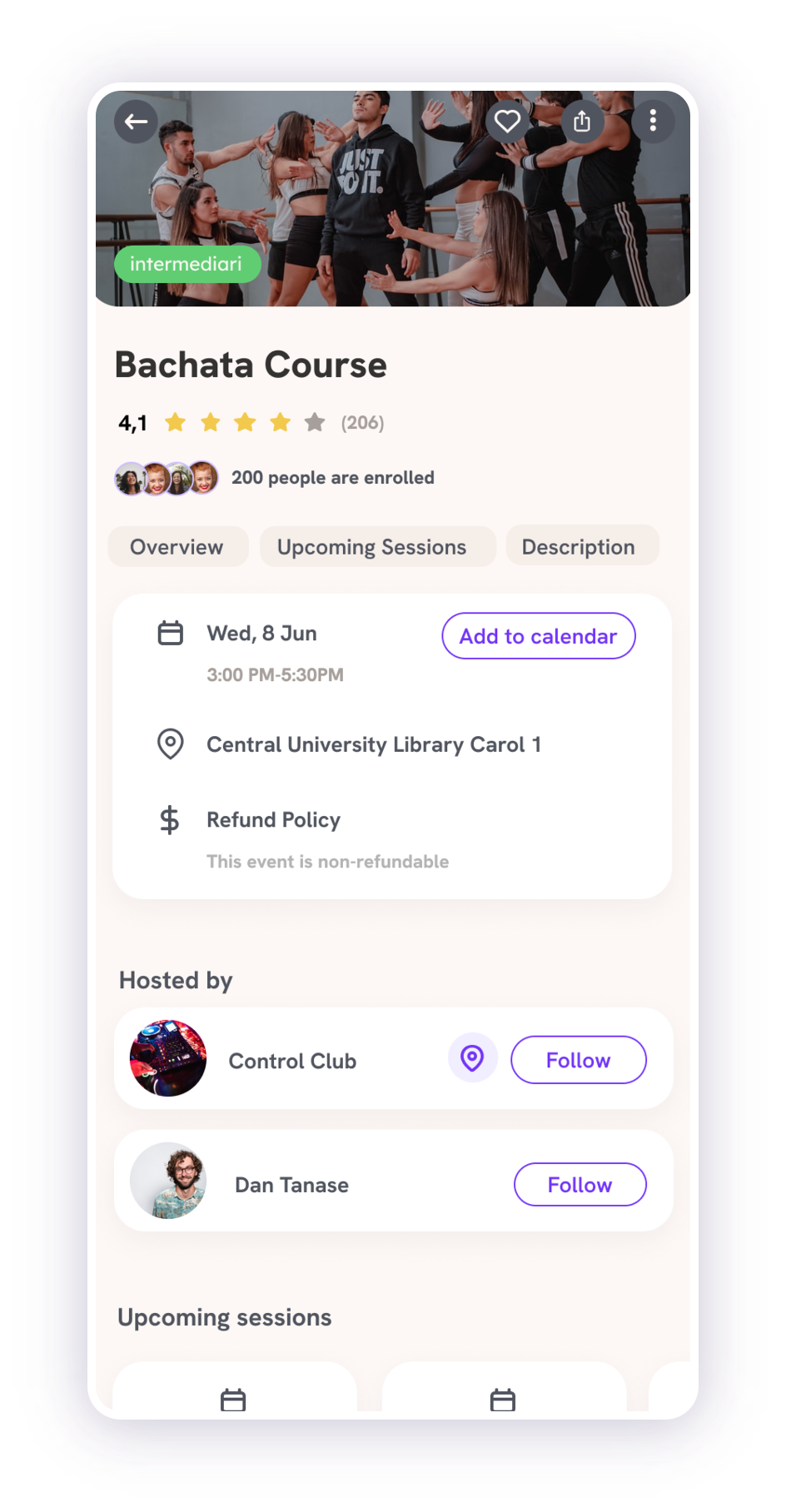 Course page screenshot